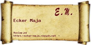 Ecker Maja névjegykártya